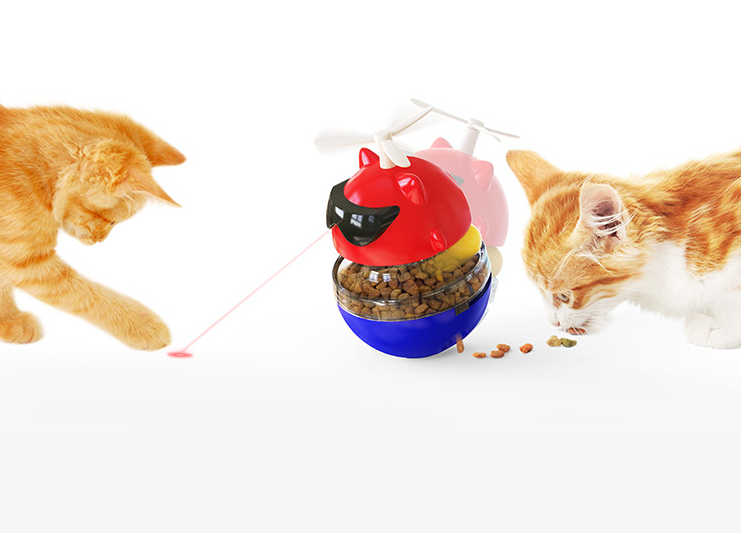 New- 3-in-1 Cat Toy Ball: Automatic Laser, Interactive Propeller, and Treat Dispenser